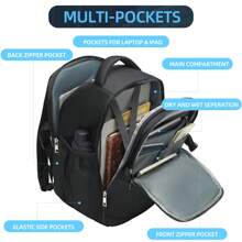 Travel Backpack, Large Backpack, Carry On Backpack,17-Inch Laptop Backpack With Charging Port & Trolley Sleeve, Waterproof Lightweight Backpack, Carry On Backpack For Airplanes, Travel Backpack For Men, Travel Backpack For Women - màu đen - Xem 5