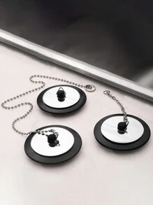 1件装浴缸水槽塞，浴室防臭密封地漏，耐腐蚀不变形，下水道残留物塞，带链条。夏季家居浴室装饰