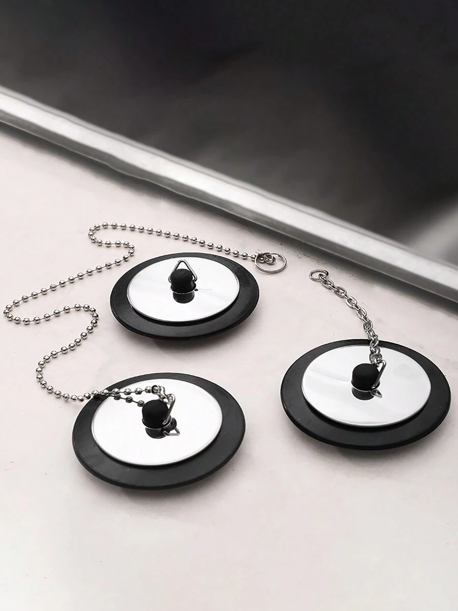 1件装浴缸水槽塞，浴室防臭密封地漏，耐腐蚀不变形，下水道残留物塞，带链条。夏季家居浴室装饰