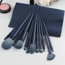 Bộ 12 cọ trang điểm kèm hộp đựng, phấn phủ, phấn mắt, kem nền, cọ che khuyết điểm, cọ mỹ phẩm đa năng lông mềm Bộ quà tặng, Bộ cọ, Bộ cọ trang điểm, Bộ cọ trang điểm, Bộ trang điểm hoàn chỉnh, Bộ cọ trang điểm, Bộ trang điểm hoàn chỉnh, Bộ cọ, Bộ cọ trang điểm, Bộ quà tặng trang điểm - Màu xanh hải quân - Xem 3