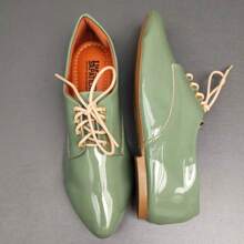 Emerald Green Pointed Toe Oxford Shoes - màu xanh lá - Xem 5
