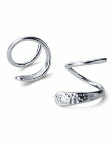 1 Pair Simplistic 925 Sterling Silver Spiral Stud Earrings, Sweet Korean Jewelry Accessory, Friendship & Couples Gift