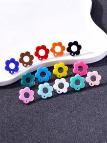 20pcs Plum Blossom Shaped Acrylic Stud Earrings For Women DIY Jewelry Making Earring Components Accessories