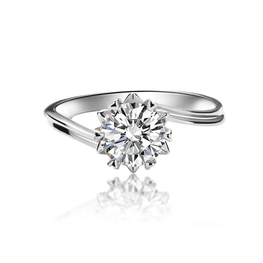Nhẫn đính hôn đá Moissanite tròn màu xanh lá cây 1 Carat, Nhẫn cưới đính đá Rhinestone nhẹ tay hình bông tuyết màu D VVS1 làm trong phòng thí nghiệm, Nhẫn cưới mạ bạc Sterling S925 sang trọng nhẹ bằng vàng trắng 18K, Quà tặng ngày lễ tình nhân lãng mạn, Quà tặng ngày lễ, Quà tặng cho người yêu thích của bạn vào ngày lễ tình nhân