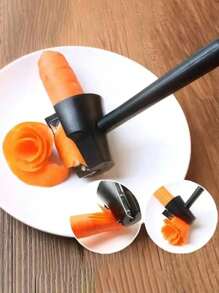 1个手动螺旋蔬菜切片器，一款紧凑易用的蔬菜去皮切片工具，适用于雕刻水果和蔬菜。