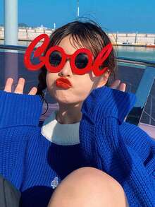 1副节日派对服装眼镜，红色酷炫生日趣味眼镜，庆祝嘉年华拍照道具派对用品 - 多色 - 查看 6