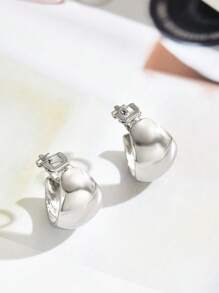 2pcs Simple Smooth C-Shaped Ear Clip, Vintage Unique Geometric Earrings For Women Without Pierced Ears - Clip - View 4