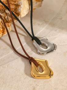 Uworld 1Pc Autumn And Winter Geometric Fashion Design Women's Sweater Necklace Asymmetrical Glossy Pendant Full Of Personalized