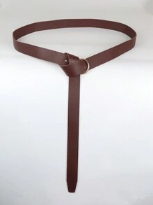 1 Set Faux Leather Retro Brown Belt With Double-Ring Skirt Clips & Cup Holder For Renaissance Outfits Viking Faire LARP Festivals Outfit Cosplay Props - 3PCS - View 8