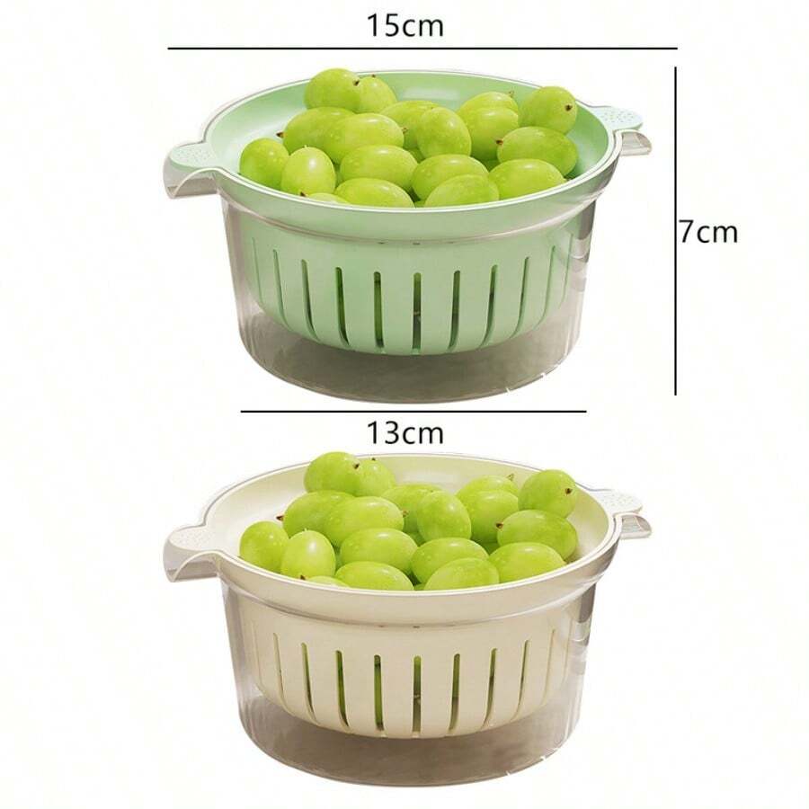 High Aesthetic DoubleLayer Plastic Fruit Basket With Ventilation And