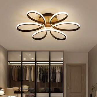 Luminaire de plafond LED moderne, décoration intérieure. Luminaires de plafond minimalistes, design élégant incurvé, simplicité. Luminaires de plafond blanc chaud/blanc froid 2700-3500K/5500-6000K en aluminium/gel de silice. Lampes de plafond noires/blanches avec lumière blanche/chaude LED