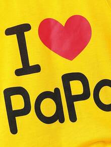 Summer Casual Simple Heart Print Sleeveless Tank Top For Young Boy - Màu vàng - Xem 2