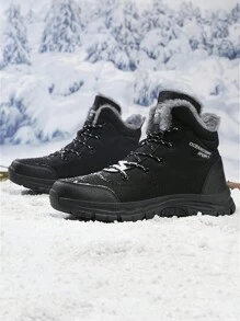 Men's Winter Snow Boots, Thermal Lined, Slip-Resistant, Waterproof, High-Top, Outdoor Warm Plus Size Shoes, Comfortable & Breathable For Daily Wear, Snow Walking, Hiking