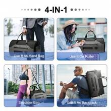 The Ultimate Waterproof Travel Duffel Bag - Spacious And Stylish Weekend Travel Bag, Unisex, Perfect For Gym, Yoga And Vacation - Comes With A Toiletry Bag, Shoe Cabinet And Waterproof Wet Bag