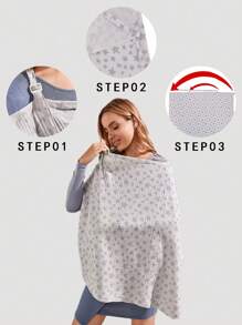 1pc [Oeko-Tex] Star Print Gauze Breathable Soft Skin-Friendly Nursing Top - Multicolor - View 2