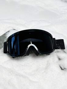1pc Square Frame Ski Goggles With Black Frame And Black/Gray Lens, Casual Stylish All-Matching Outdoor Sports Eyewear For Skiing And Cycling Easy Comfort Casual Outfits Outdoor Cycling Glasses For Summer Beach Vacation,Outdoor,Travel Fall
