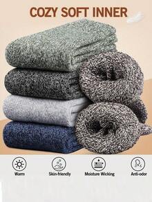 Briartw 5 双男士中筒袜，厚实保暖冬季袜子，徒步袜男士柔软休闲袜 - 彩色 - 查看 5