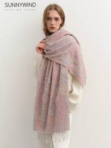 1pc Paisley Floral Pattern High Quality Scarf/Shawl - White - View 4