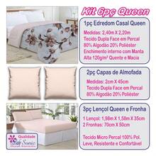 6-Piece Set Kit, 1 Duvet And 1 Queen-Size Sheet, 2 Pillowcases And 2 Pillowcases SKU 10385 - 棕色和珍珠色 - 查看 3