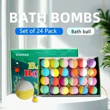 24pcs/Box 50g Aromatherapy Bath Bomb Fizzers With Essential Oils, Plant Extracts Handmade Spa Bath Salts, Great Gift Idea For Mom, Women, Men, Birthday