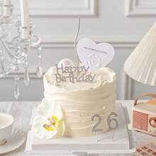 Decoración para tarta de cumpleaños (Plateado)