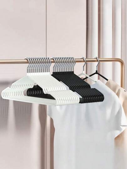 10/20/30/40pcs Adult Non- Stainless Steel Luxury Silent Clothes Hanger, Home Use Clothes Drying Rack, Luxury Muted Color, Angle-Free Non- Hanging, Anti-Bending Coated Drying Rack