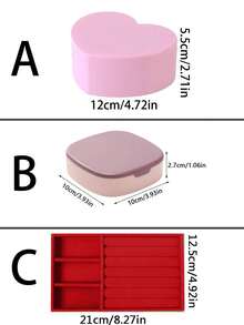 Hộp đựng trang sức hình trái tim 1 món, Hộp đựng trang sức để bàn, Hộp đựng gương hai lớp, Dùng đựng nhẫn, mặt dây chuyền, vòng cổ, hoa tai, trang trí nhà cửa, Quà tặng Giáng sinh, Quà tặng năm mới, Quà tặng cho phụ nữ, Hộp đựng gương hai lớp, Hộp đựng trang sức, Trang trí phòng làm đẹp, Trang trí nhà cửa và trang trí phòng ngủ, Hộp đựng trang sức và mỹ phẩm hình trái tim bằng nhựa, Có hộp đựng gương hai lớp, Giá để phụ kiện để bàn di động - Nhiều màu - Xem 3