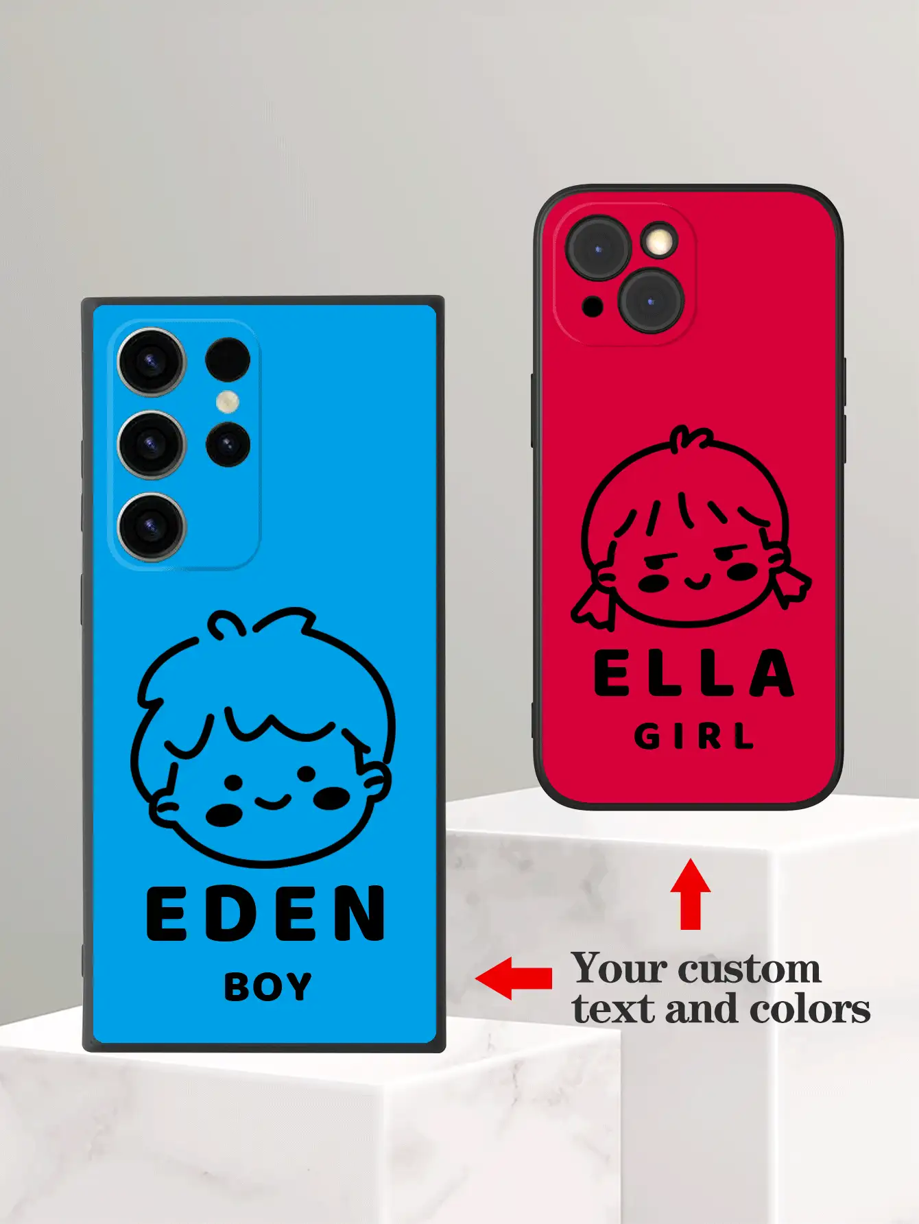 Funda personalizable de teléfono con citas cortas personalizadas, firmas, fotos de viaje, fechas compatibles con S22/S24 Ultra, compatible con 11/12/13/14/15 Pro Max - Negro - Ver 2