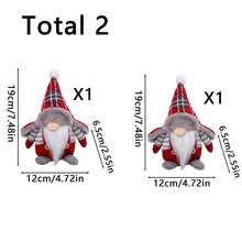 1 件/2 件圣诞节无脸老人毛绒玩偶，圣诞节橱窗展示和桌面装饰，圣诞节氛围桌面装饰品，适用于窗户、书桌、办公室、节日装饰，圣诞节格子帽老人小雕像装饰最佳礼物 - 彩色 - 查看 11