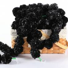 25 piezas Guirnaldas de Flor de Cempasúchil Artificial de 5 pies para decoración de , boda, Día de Muertos, guirnalda falsa a granel de cempasúchil para chimenea de Halloween, fiesta mexicana (Negro) - Negro - Ver 4