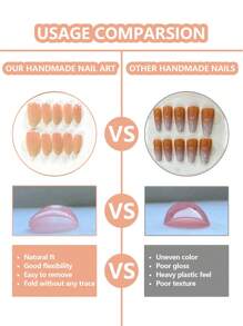 10 件杏仁形指甲片，粉色系列，手工制作的 3D 立体凝胶指甲，渐变图案搭配极简设计，花朵和蝴蝶结装饰，金色珍珠，适合学生、女士、派对、约会、度假和日常穿着 - 彩色 - 查看 6