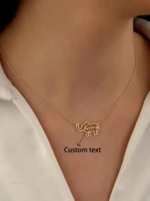 1 Pc Fashionable Personalized Name Necklace, Sun Stainless Steel Geometric Hang Tag, Customized Necklace Suitable Women, Gift Giving, Daily Wear, Confidant