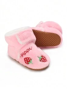 0-1岁女婴靴，粉色，可爱，舒适，保暖，带保暖内衬，加厚，秋冬季 - 粉色 - 查看 3