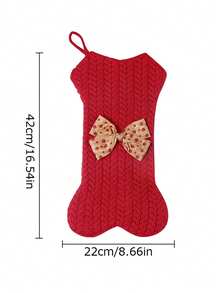 Christmas Stocking Knit Christmas Decorations Stockings Bone Shape Bowknot Hanging Stocking Holiday Christmas Party Family Decor
