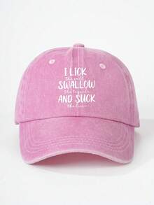 1 件印有“I LICK SWALLOW AND SUCK”可调节棒球帽，户外防晒休闲帽，适合春秋季旅行和海滩，适合年轻男士，Y2K 风格 - 棒球帽 - 查看 15