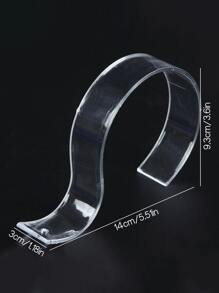 1pc Transparent Acrylic Curved Hook Belt Rack, Tabletop Belt Holder Display - Clear - View 5