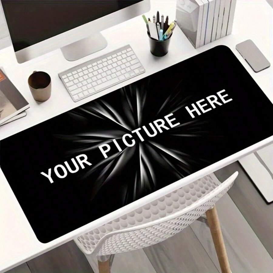 1pc Customizable Large Mouse Pad With Non Slip Rubber Base - Personalized Office Desk Pad, Office Decoration, Suitable For DIY Gifts For Boyfriends/Girlfriends, Birthdays And Anniversaries, With PET, Couple Or Family Photos - Rubber Material Back To School,Multi-Functional,Ornamental,Reusable,Modern,Colorful,Cute,Vintage,Cartoon,Kawaii,Custom,Personalized,Unique,Customized,Workers,Clients,Students,For Business/Work/Office,For School