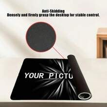 1pc Customizable Large Mouse Pad With Non Slip Rubber Base - Personalized Office Desk Pad, Office Decoration, Suitable For DIY Gifts For Boyfriends/Girlfriends, Birthdays And Anniversaries, With PET, Couple Or Family Photos - Rubber Material Back To School,Multi-Functional,Ornamental,Reusable,Modern,Colorful,Cute,Vintage,Cartoon,Kawaii,Custom,Personalized,Unique,Customized,Workers,Clients,Students,For Business/Work/Office,For School