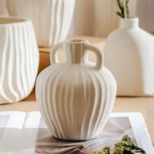 1 件陶瓷花瓶，简约美式乡村风格花架 - 米色 - 查看 5