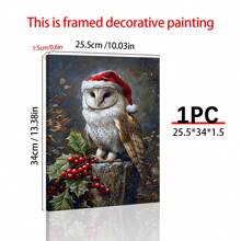 1 件 Bid Thee Well 圣诞猫头鹰圣诞墙饰可打印墙饰可打印节日动物爱好者圣诞礼物古怪节日，帆布墙海报，卧室客厅走廊装饰，墙壁海报墙艺术装饰壁画，家居装饰，海报艺术 - 彩色 - 查看 3