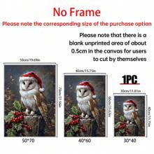 1 件 Bid Thee Well 圣诞猫头鹰圣诞墙饰可打印墙饰可打印节日动物爱好者圣诞礼物古怪节日，帆布墙海报，卧室客厅走廊装饰，墙壁海报墙艺术装饰壁画，家居装饰，海报艺术 - 彩色 - 查看 2