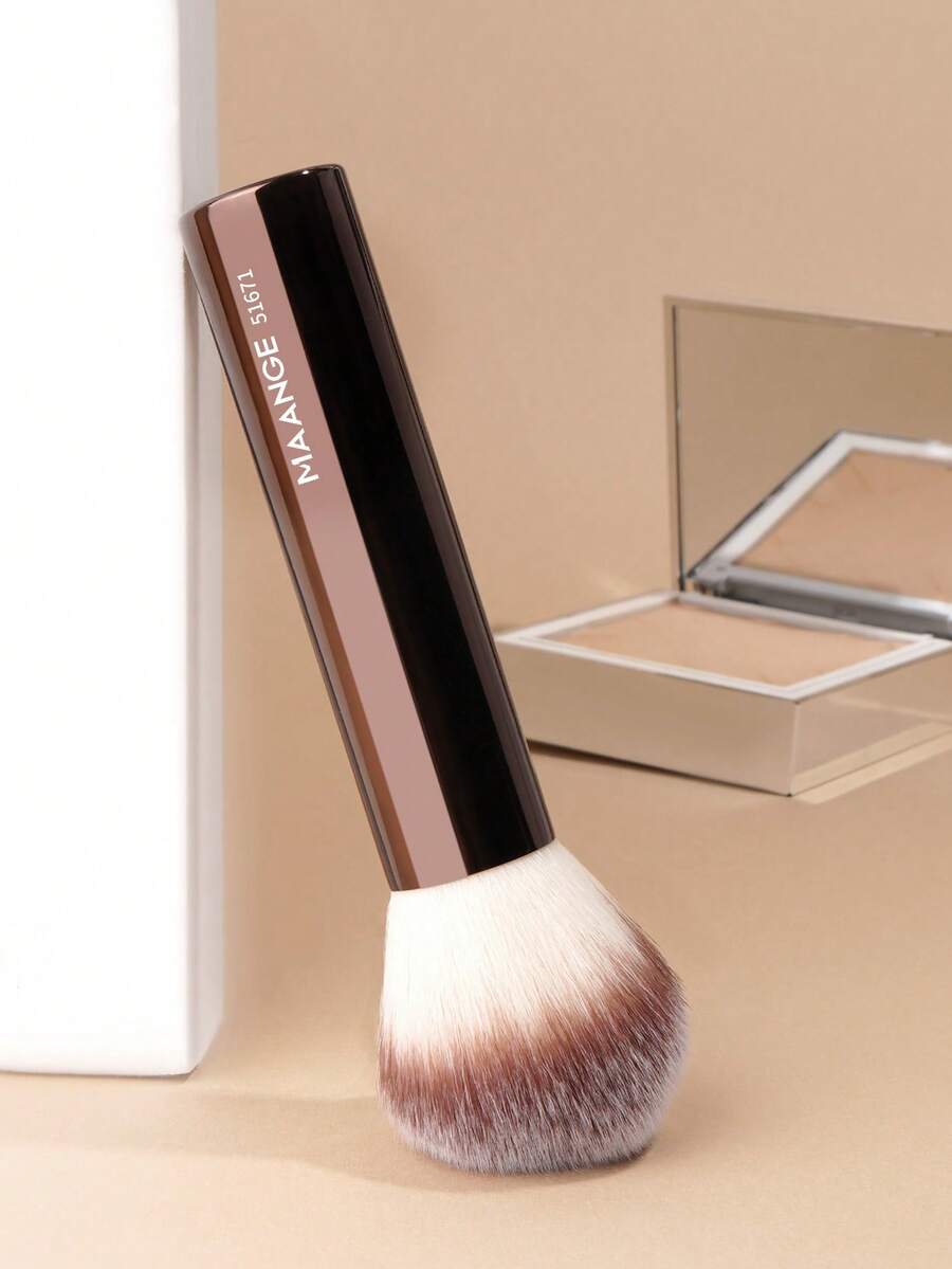 MAANGE 1pc Cọ trang điểm chuyên nghiệp có hộp giấy, Cọ nền đầu tròn, Cọ má hồng, Cọ phấn phủ dạng bột, Dụng cụ trang điểm bằng sợi mềm và thân thiện với da, dễ dàng mang theo, Quà tặng cho phụ nữ và trẻ em gái - Cà phê nâu - Xem 1