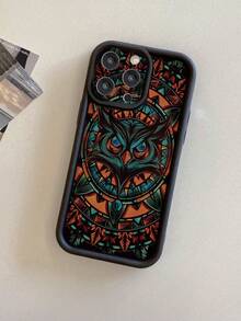 1 个猫头鹰图案设计，带有精确的孔用于保护相机防震黑色手机壳，适用于 Iphone 11 Pro Max/12 Pro Max/13 Pro Max/14 Pro Max/15 Pro Max/IPhone 16 Plus/IPhone 16 Pro Max、Redmi、OPPO/Realme、VIVO、Infinix、Honor、MOTO、Itel、One Plus - 黑色 - 查看 4