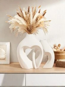 Resin Vase 2 Pieces A Set Of Modern Home Decor Hollow Bohemian Vase Living Room Center Table Wedding Decor (Snuggle) Best Gifts Birthday Graduation