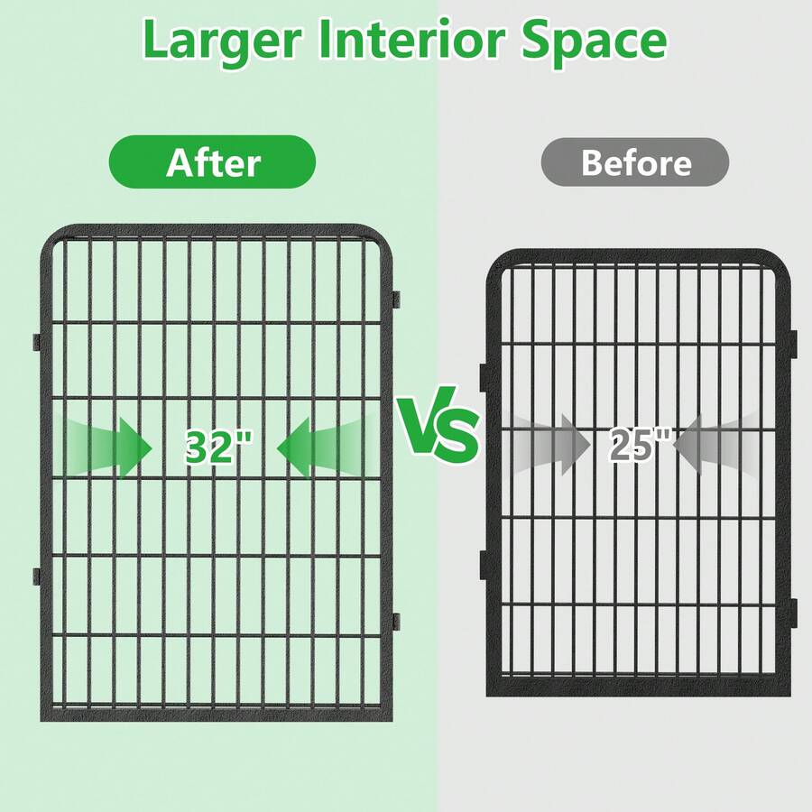 Dog Playpen Outdoor, 40 Inch Heavy Duty Dog Pen Indoor With Door 14