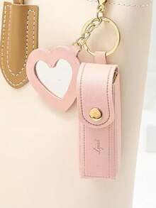 1 个钥匙扣唇膏盒，迷你、小巧、方便、时尚、可爱，适合挂在背包上，不会忘记，方便旅行 - 彩色 - 查看 5