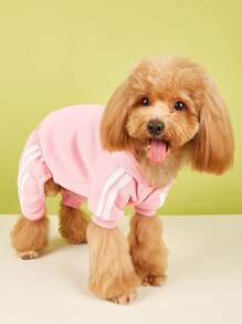 1 chiếc áo hoodie thể thao bằng lông cừu có chữ tiếng Anh, quần áo ấm áp cho mùa thu/đông dành cho chó nhỏ như Schnauzer, Pomeranian, Shiba Inu - Hồng - Xem 6