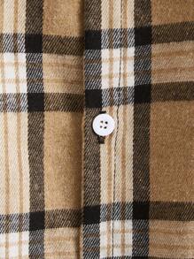 Men's Button Front Long Sleeve Plaid Collared Casual Shirt