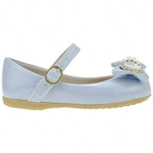 B2A Kids Girls' Pearl Bow Party Shoes Delicate Patent Leather Shiny Comfortable Promotion 2026 - 淺藍色 - 查看 4