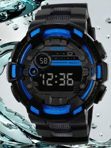 Student Boys' Teenagers' Watch, Youth Advanced Technology Shock-Resistant Night Light Sports Electronic Watch - Black - View 3